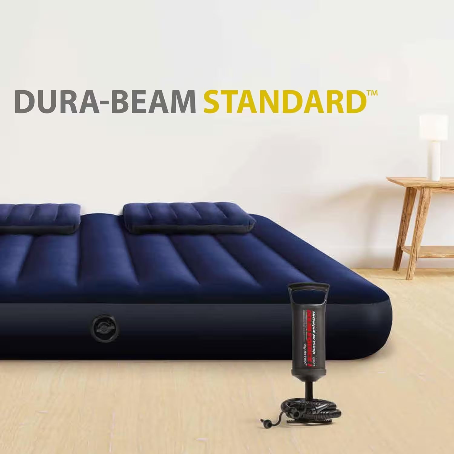 Intex Dura-Beam Standard Classic Downy Air Bed - 1.52m x 2.03m, Quick Inflation, Portable Guest Bed