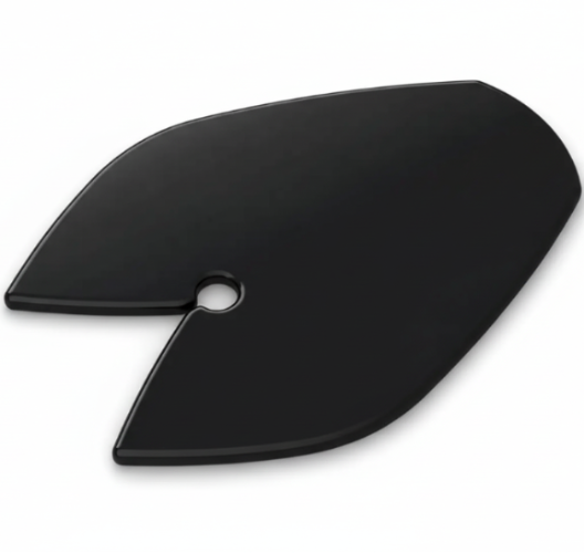 Black plastic blade on a white background