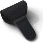 Black rubber gasket on a white background