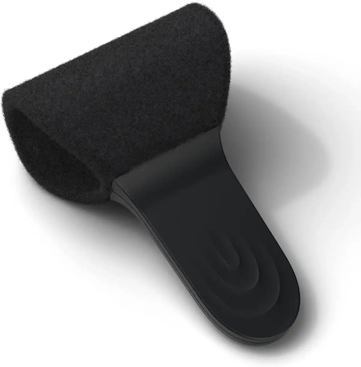 Black rubber gasket on a white background