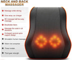 Neck and back massager with glowing heating elements on a white background