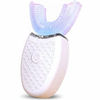 White dental device with a colorful top on a white background