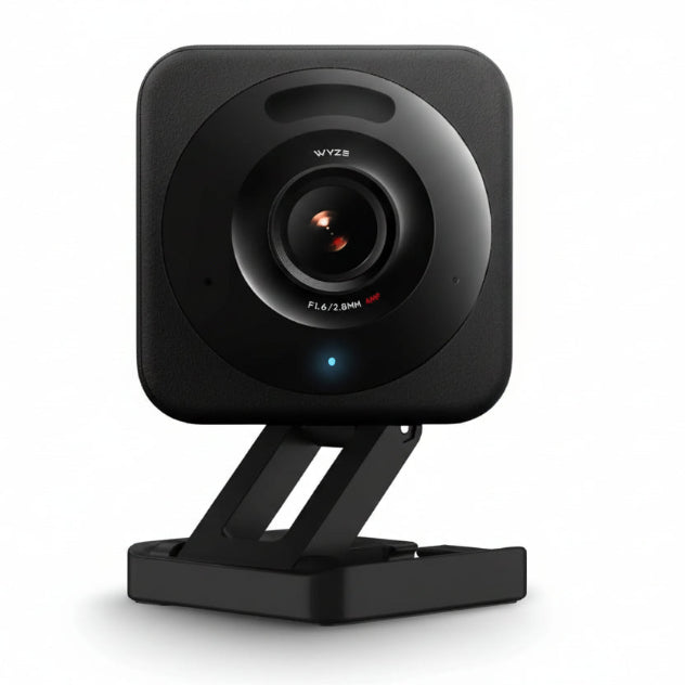 Black Wyze camera on a white background