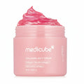 Pink jar of Medicube Collagen Jelly Cream with pink cream on top against a white background