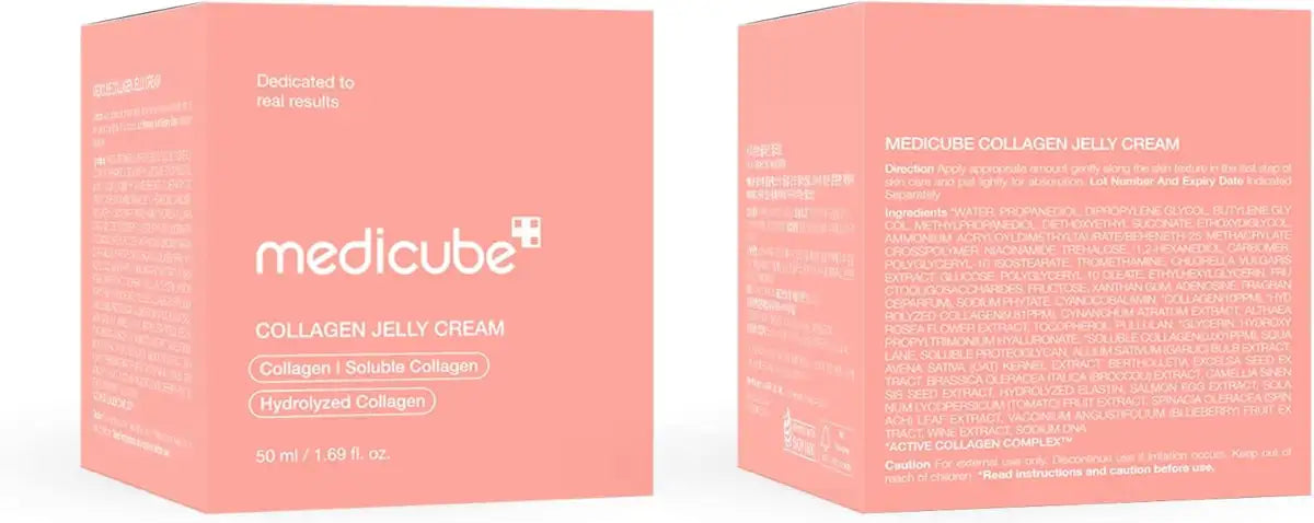 Two boxes of Medicube Collagen Jelly Cream on a white background